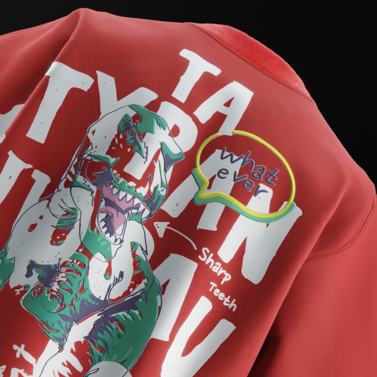 T Rex Oversized T Shirt - Trendy Alien