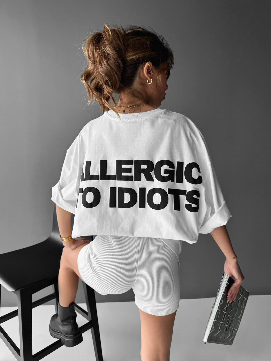 Allergic To Idiots Oversized T Shirt